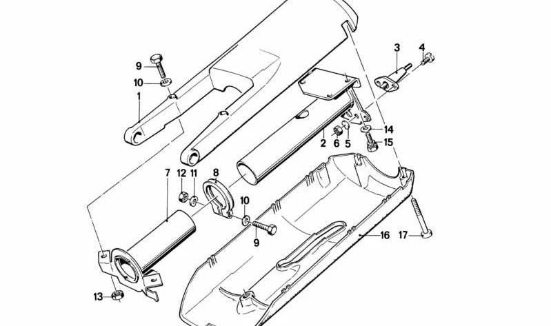 Carcasa inferior de columna dirección OEM 32311152990 para BMW E12, E28 y E24. Pieza original BMW.