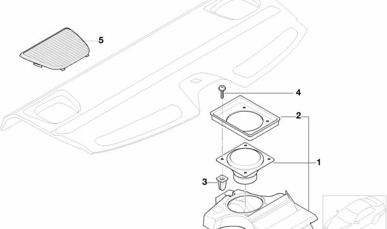 Rejilla de altavoz para BMW Serie 5 E39 (OEM 51468230769). Original BMW