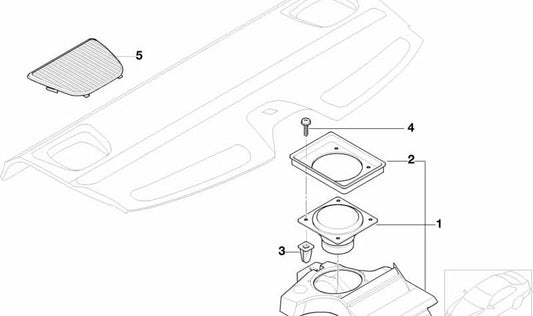 Anel de isolamento acústico para BMW Série 5 E39 (OEM 65138369579). BMW original