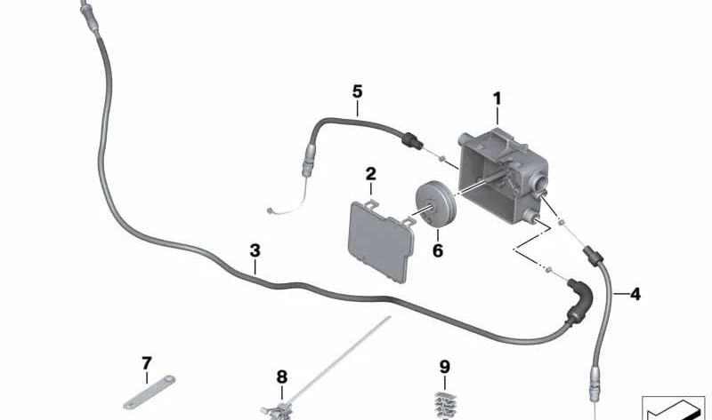 Carcasa distribuidor de cables de accionamiento OEM 32737670564 para motos BMW R nineT, R 1200 GS, HP2 Enduro, R 1200 RT, R 1200 R, R 1200 S... y más. Original BMW Motorrad.