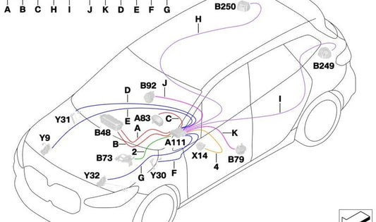 Câble de réparation du système d'airbag pour la série BMW 2 U06 (OEM 61125A64285). BMW d'origine