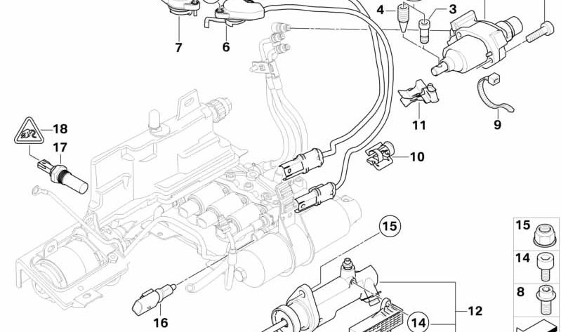 Vite esagonale interna M4X12 OEM 21547507053 per BMW E46 325CI (tutti i motori e trasmissioni). BMW originale BMW.