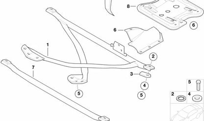Refuerzo de chasis inferior OEM 51718410212 para BMW E36 y Z3. Original BMW.