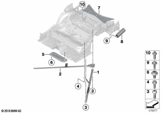 Right rear shock absorber for BMW 3 Series F31, F34 and 4 Series F36 (OEM 51617351584). Original BMW