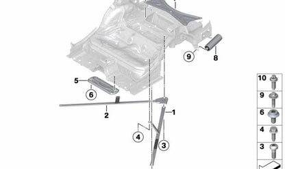 Tensor de refuerzo derecho OEM 51617323344 para BMW Serie 2 Cabrio F23 (218d) {modelos: F23 218d 11CL, 12CL, 2L51, 2L52, 2L61, 2L62, 2N51, 2N52, 2N61, 2N62}. Original BMW.