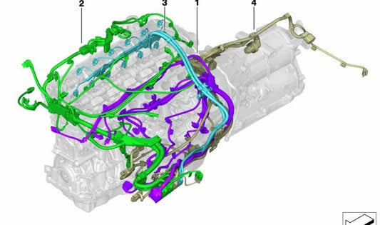 Módulo de fiação e transmissão do motor OEM 12538654412 para BMW G05, G06, G07. BMW original.