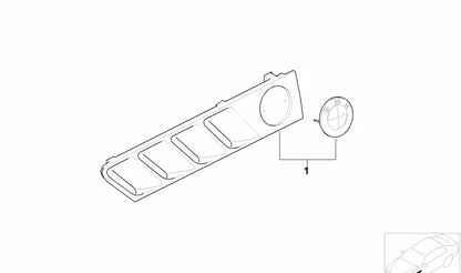 Rejilla decorativa OEM 82149406190 para BMW E46. Original BMW.