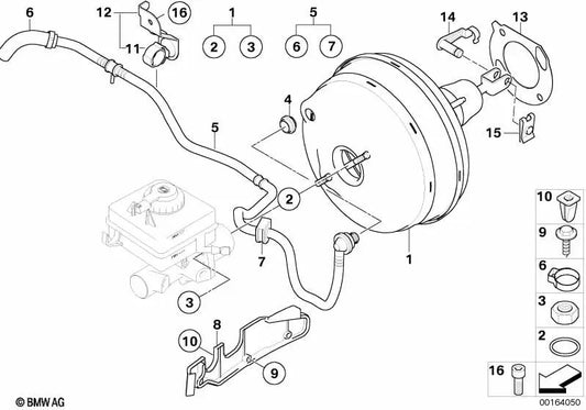Ilhó de borracha para BMW E60, E61, E63, E64 (OEM 3436765230). BMW original