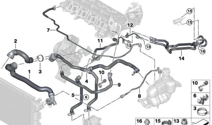 Abrazadera de tubo de refrigeración D=40 mm OEM 17122754490 para BMW F40, F44, F45, F46, F48, F39 y MINI R50, R52, R55, R56, F54, F55, F56, F57, F60… y más. Original BMW y MINI