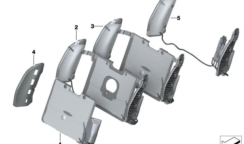 Supporto lombare con OEM 521074671 Regolazione della larghezza del supporto per la serie BMW 2 G42 (218i, 220d, 220i, 230i, 230i xDrive). BMW originale.