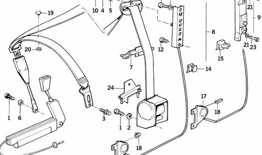 OEM -Zylinderschraube 72118116592 für BMW E34, E32, E52. Original BMW.
