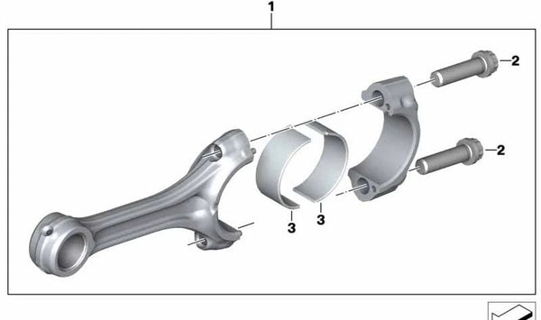 Semicojinete azul OEM 11248551568 para motos BMW S1000RR, S1000XR, M1000RR, G310R, C400GT… y más. Original BMW Motorrad.
