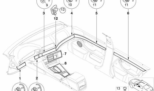 Tornillo alomado para chapa OEM 07119907818 para BMW Serie 5 E39 520d, 520i... y más. Original BMW.