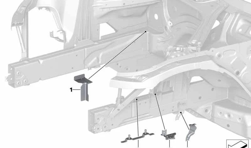 Soporte izquierdo para latiguillo de freno OEM 41117479611 para BMW Z4 G29. Pieza original BMW.