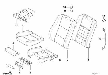 Alfombrilla Sensora para el Reconocimiento del Asiento del Pasajero para BMW E39, E38 (OEM 65776949787). Original BMW.