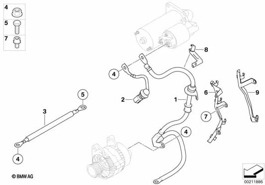 Wiring harness system for BMW 1 Series E81, E82, E87N, E88, 3 Series E90, E90N, E91, E91N, E92, E93, 5 Series E60N, E61N, X1 E84, X3 E83N (OEM 12427798012). Original BMW