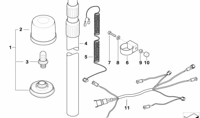 Módulo tubular OEM 63172316894 para BMW Motorrad R 1200 RT, R 850 R, R 1100 R, R 1150 R... y más. Original BMW Motorrad.