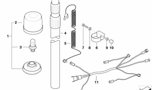 Módulo tubular OEM 63172316894 para BMW Motorrad R 1200 RT, R 850 R, R 1100 R, R 1150 R... y más. Original BMW Motorrad.