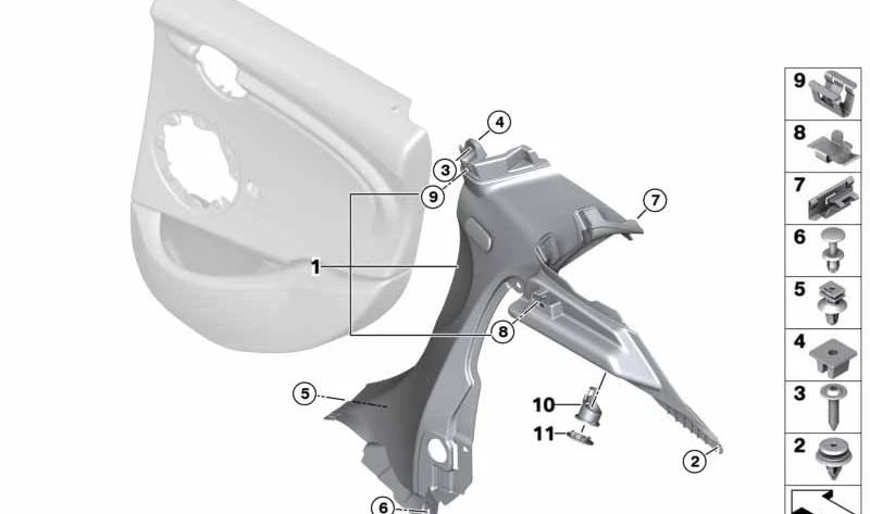 OEM Seitenverkleidung hinten links 51467401809 für MINI F55, F55 LCI. Originaler MINI.