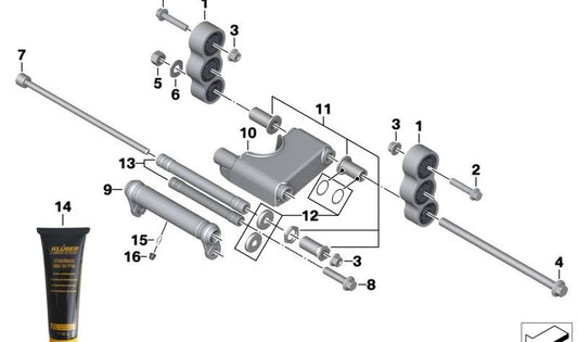 Tuerca hexagonal trasera OEM 07129909484 para motos BMW C 400 GT, C 400 X y más. Original BMW Motorrad.