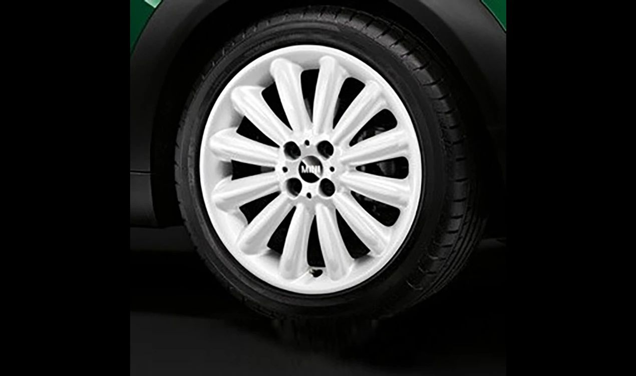 Llanta de aleación 7Jx17 ET48 Infinite Stream Spoke R116 blanca OEM 36116789796 para MINI R55 Clubman, R56, R57 Cabrio, R58 Coupé, R59 Roadster… y más. Original MINI