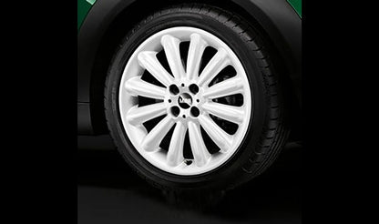 Llanta de aleación 7Jx17 ET48 Infinite Stream Spoke R116 blanca OEM 36116789796 para MINI R55 Clubman, R56, R57 Cabrio, R58 Coupé, R59 Roadster… y más. Original MINI
