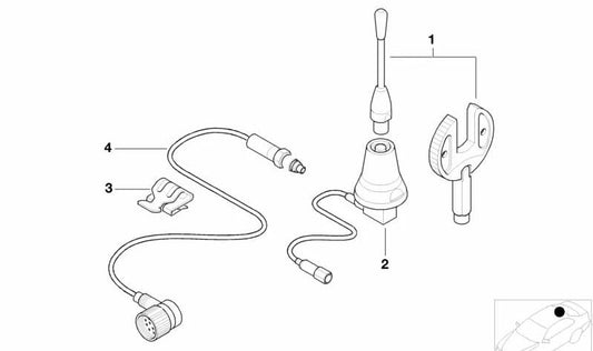 Abrazadera para cable OEM 61138350883 para BMW E39. Pieza original BMW.