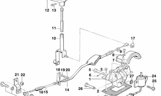 OEM Automatic Exchange Lever Support 25161218388 für BMW E34 und E32. Kompatibel mit Modellen mit automatischer Änderung. Original BMW.