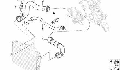 Manguera de agua OEM 11531711377 para BMW E39 y E52. Pieza del sistema de refrigeración. Original BMW.