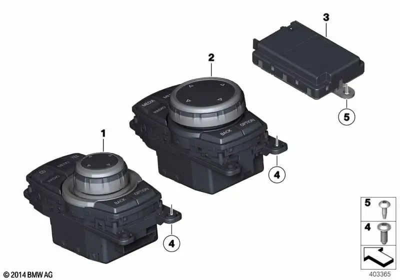Chrome/Touch Controller for BMW F52, F45, F46, I01, I12, F48, F49, F39 (OEM 65829866969). Genuine BMW