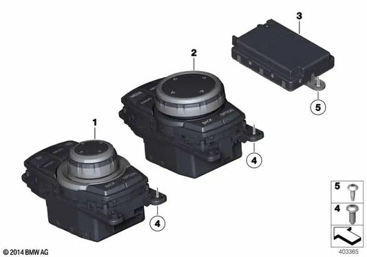 Chrom/Taktil -Controller für BMW F52, F45, F46, I01, I12, F48, F49, F39 (OEM 65829866969). Original BMW