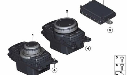 Controller central táctil cromo OEM 65829866969 para BMW F45, F46, i3, i8, X1, X2. Original BMW.