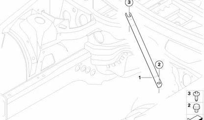 Barra de refuerzo derecha OEM 51617135646 para BMW E90, E91, E92, E93 (316d, 316i). Repuesto original BMW.