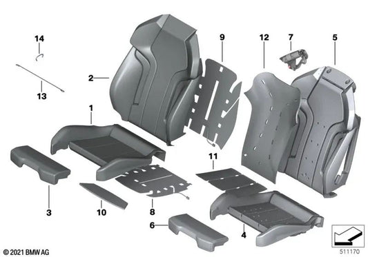 Sports Seat Mater in pelle per BMW 3 G80 Series, G81 Series 4 G82, G83 (OEM 52109503571). BMW originale