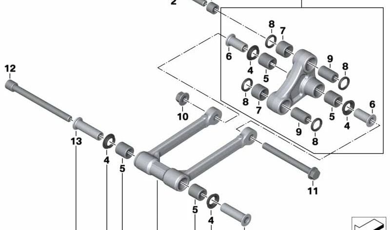 Casquillo OEM 33537717344 para BMW Motorrad HP4, S 1000 RR, S 1000 R, S 1000 XR. Original BMW Motorrad.