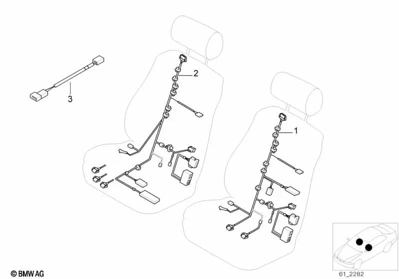 Satoria del conducente di Kabelado per BMW 5 E39 Series, serie 7 E38 (OEM 61126908605). BMW originale