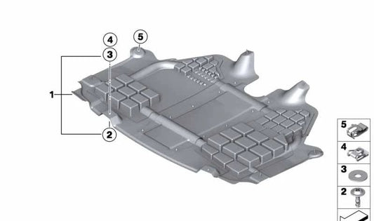 Apantallado compartimiento motor OEM 51712755054 para MINI R55, R56, Clubman... y más. Original MINI.