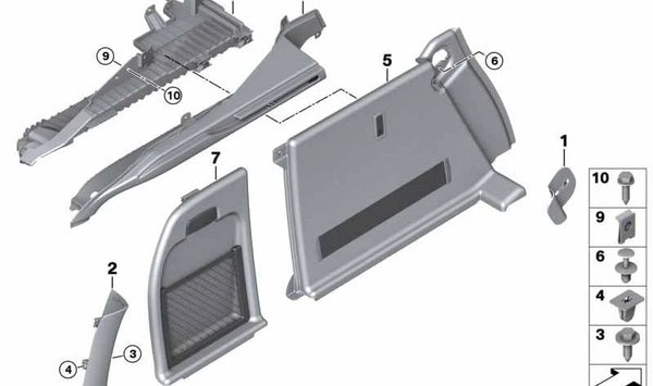 Tapa izquierda OEM 51477389103 para BMW F16, F86. Original BMW.