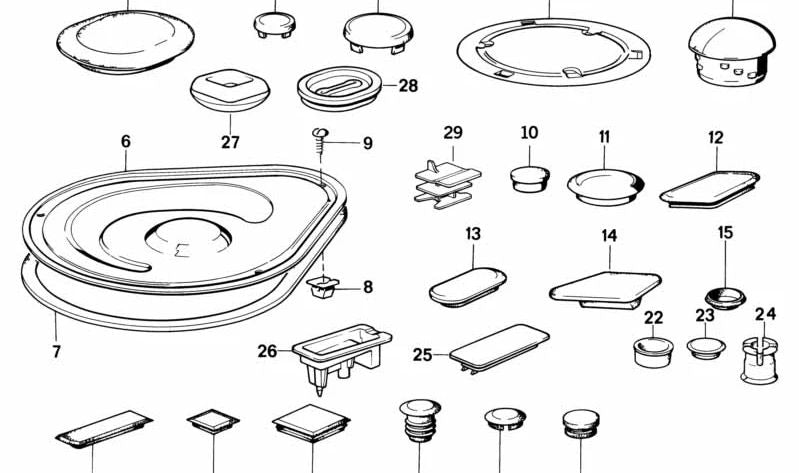 Schließkappe für BMW E30, E12, E28, E34, E23, E32 (OEM 51211838473). Original BMW
