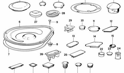 Schließkappe für BMW E30, E12, E28, E34, E23, E32 (OEM 51211838473). Original BMW