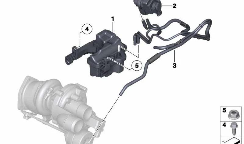 Conducto de depresión OEM 11657593718 para MINI R55, R56, R57, R58, R59, R60, R61 Cooper S y JCW. Original MINI.