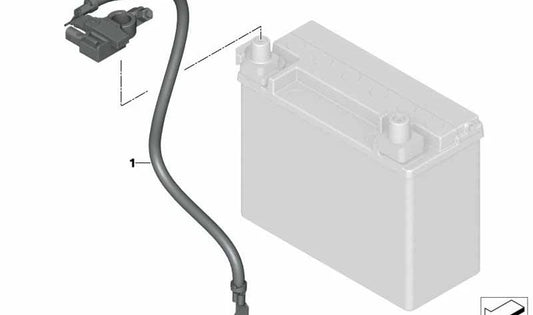 Cable negativo batería con sensor IBS OEM 61219322902 para BMW i3 (I01) modelos 60Ah y 60Ah Rex. Compatible con producción entre 09/2013 y 06/2017. Original BMW.