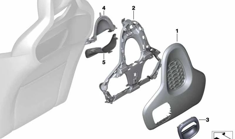 Panel trasero derecho OEM 52107403812 para MINI F56 (todos los modelos Cooper y variantes entre 2013 y 2024). Pieza original MINI. Ideal para sustituir la tapa trasera interior del asiento delantero.