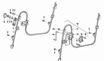 Elevalunas eléctrico delantero derecho OEM 51331906966 para BMW serie 3 E30. Original BMW.