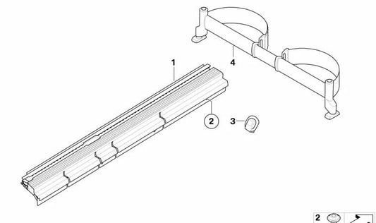 Guía de amarre derecha OEM 51476981044 para BMW X6 E71 {xDrive30d, xDrive35d, xDrive35i, X6 M Competition}. Original BMW.