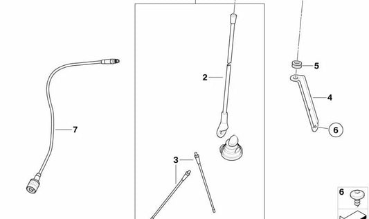 Varilla antena Radial Ground Plane OEM 65617651944 para motos BMW R1100RT, R850RT, R1150RT. Original BMW Motorrad.