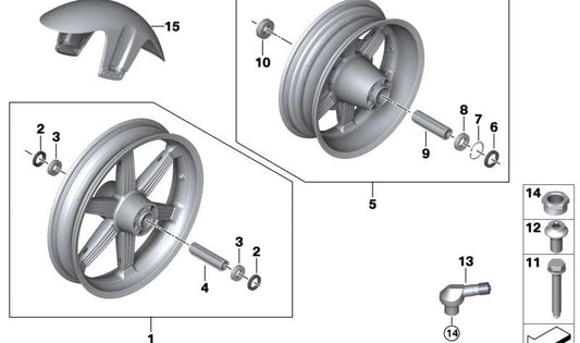 Cubierta rueda delantera imprimada OEM 46619444732 para motos BMW R 18, R 18 Classic, R 18 Roctane. Original BMW Motorrad.