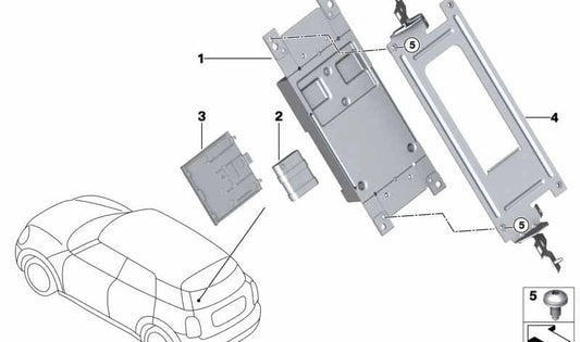 Tapa Telematics OEM 84109304009 para BMW F20, F21, F22, F23 y MINI F54, F55, F56, F57, F60. Pieza original BMW y MINI.