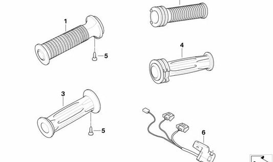 Shefffactable, alça direita OEM 61317664036 para motocicletas BMW K 1200 RS, K 1200 GT, K 1200 LT. BMW Motorrad original.