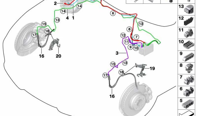 Druckrohr OEM 34306864173 für BMW F20, F21, F30, F31, F34, F32, F33, F36. Original BMW